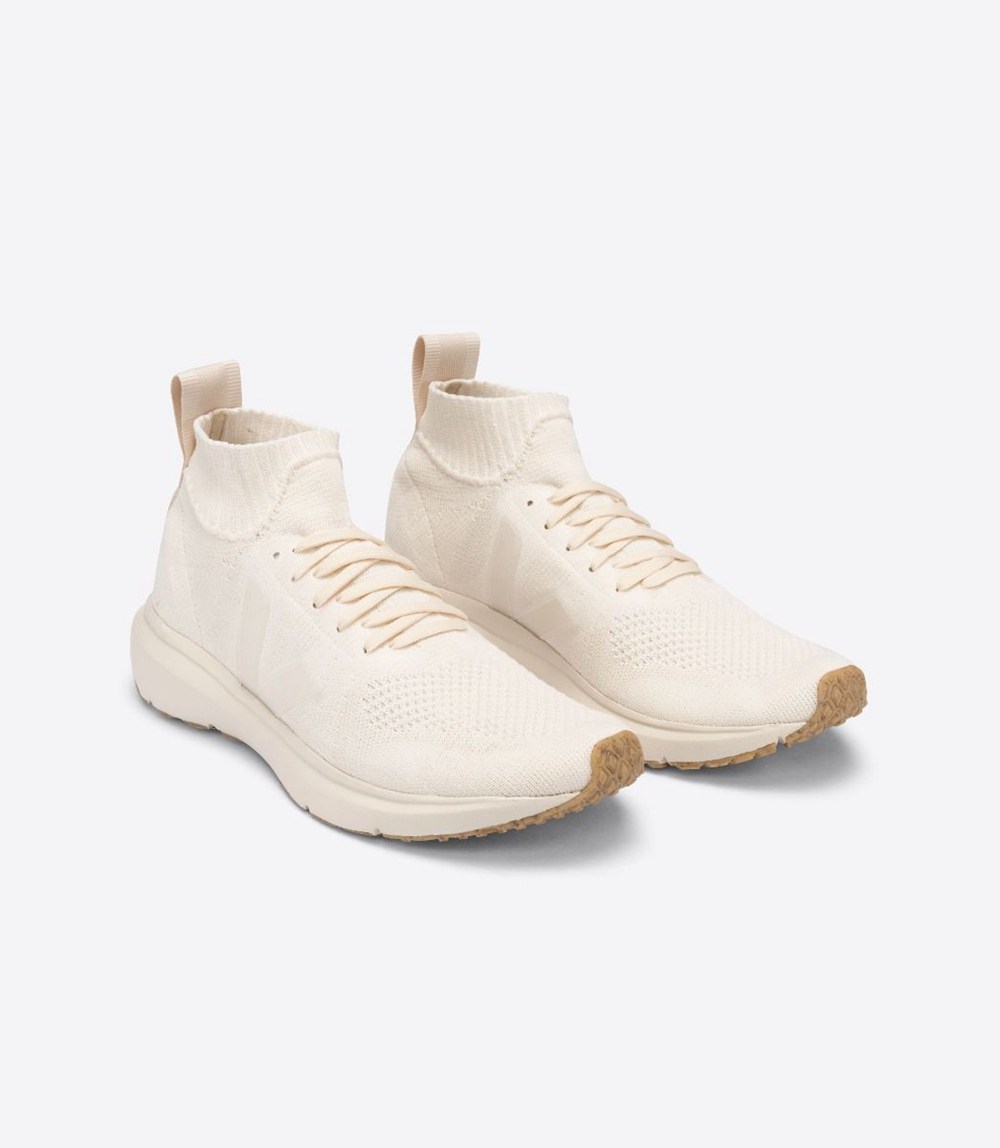 Veja Sneakers Mens - V-knit X Rick Owens Mid - White - 9136NTEIS